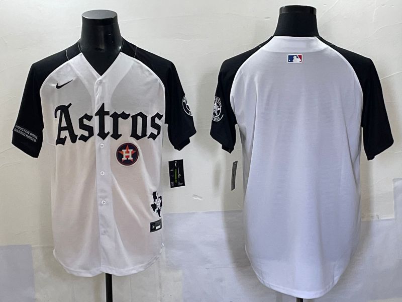 Men 2025 Houston Astros Blank White Black Five generations Joint Name Nike MLB Jersey style 6